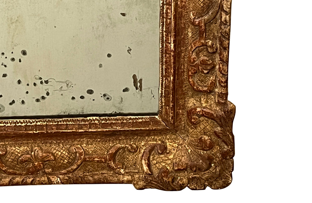 Antique carved giltwood mirror - Antique French Mirror 