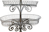 Large French iron wirework florists plant stand with three tiers.