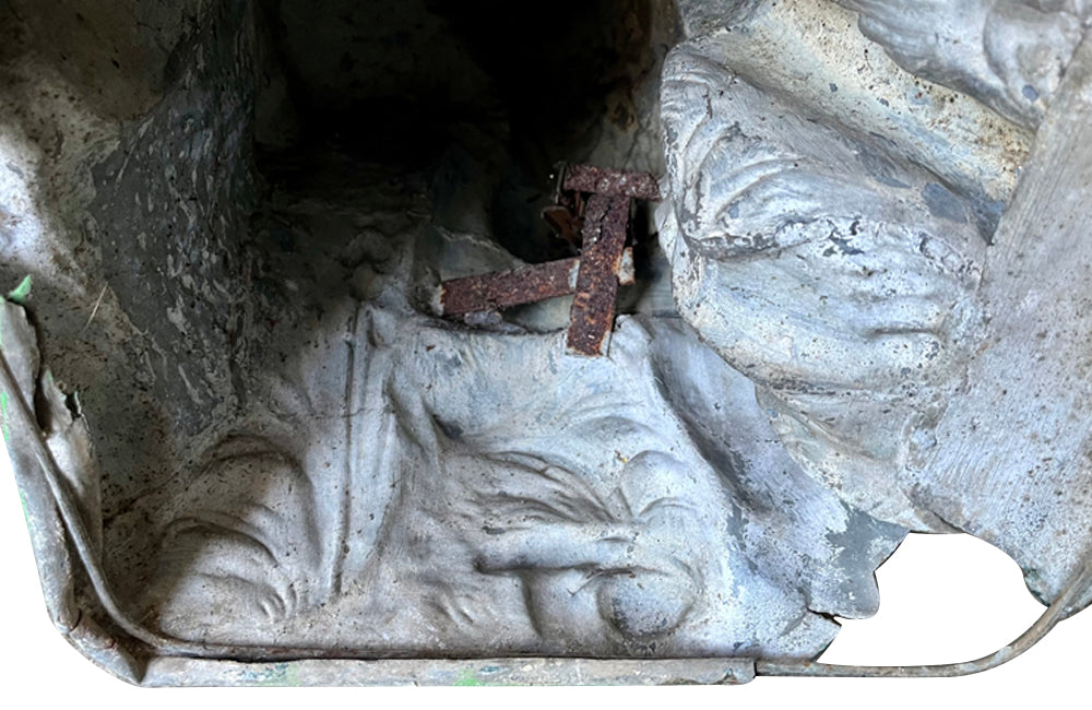 Antique zinc Red Riding Hood and The Wolf - French Antiques