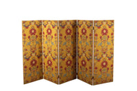 Beautiful, five panelled, double sided folded Suzani fabric screen.