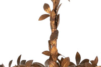 Large mid century gilt metal Spanish hanging light with floral and foliate decoration