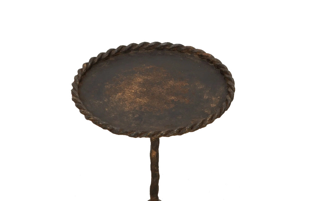 Chic Mid-Century Spanish iron cocktail table.