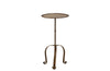 Chic little Mid-Century Spanish iron cocktail or martini table with rope rim to top