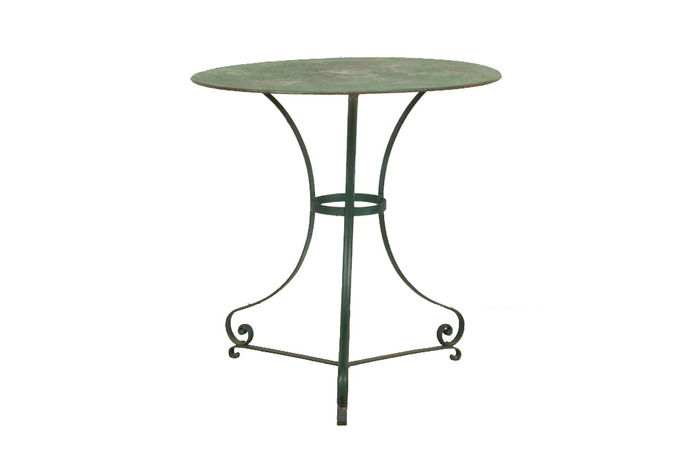 Antique table green iron gueridon 19th Century french - Antique Garden Table
