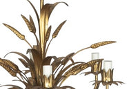 MID-CENTURY FRENCH GILT TOLE WHEAT SHEAF CHANDELIER