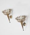 Pair of mid-20th Century Spanish gilt metal wall sconces in the form of torcheres