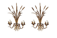 Mid-20th Century wall lights gilt metal wheat sheaf. French. Mid Century Lighting