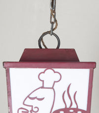 Pair of 20th century iron lanterns from an Italian restaurant.