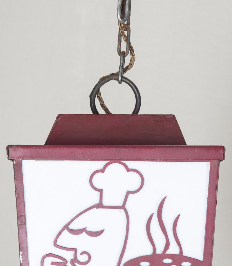 Pair of 20th century iron lanterns from an Italian restaurant.