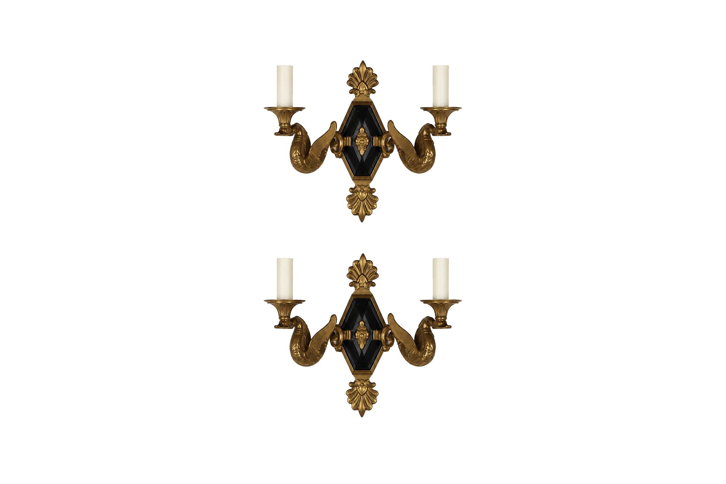 Antique wall lights in the empire style. French. French antique lighting.