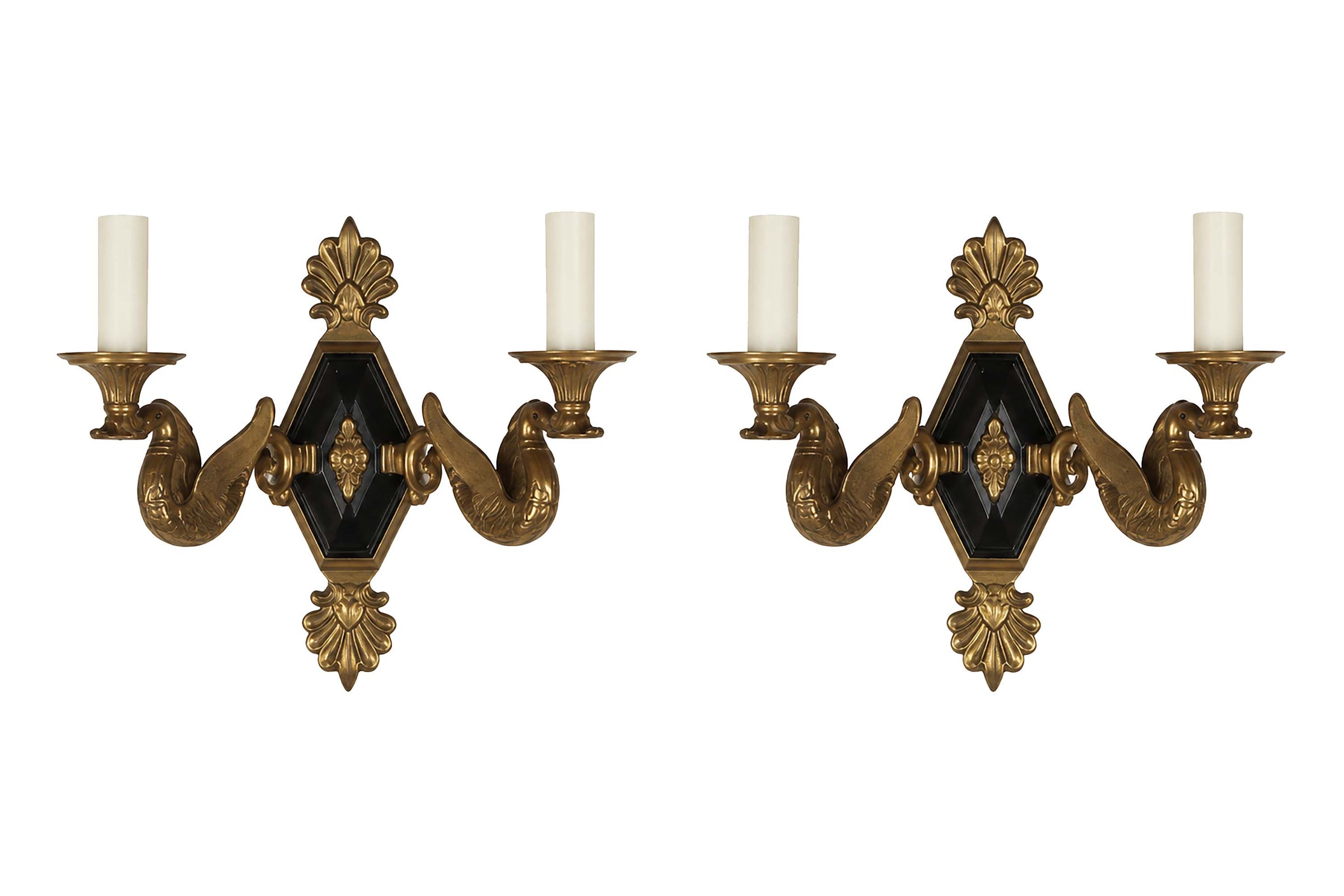 Antique wall lights in the empire style. French. French antique lighting.