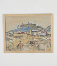 20TH CENTURY FRENCH PAINTING 'AMERICAN CIRCUS IN ANTIBES' BY PROVUST