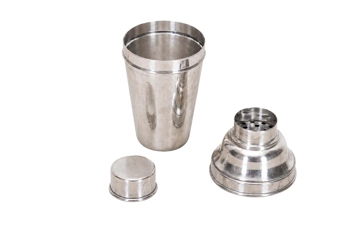 20th Century English Art Deco silver plated cocktail shaker.