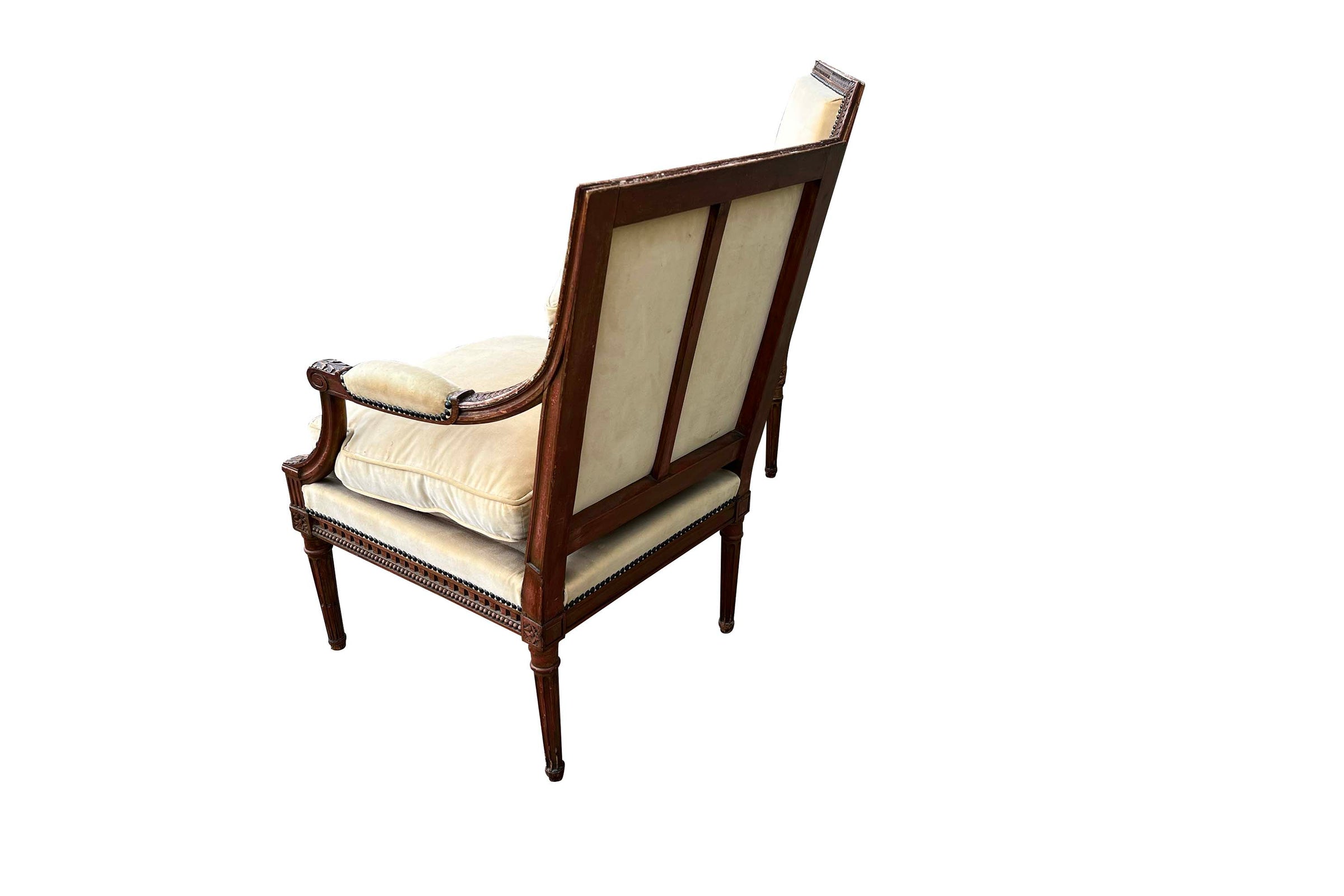 Antique armchairs French Louis XVI Revival in the Neo-Classical style. Early 20th Century. French antique furniture