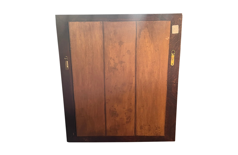 Large 19th Century French oak mirror with a beautifully deep carved oak acanthus motif frame.