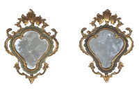 Pair of pretty small early 20th century Venetian mirrors in the Rococo style.
