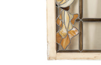 20th century stained glass panel doors. Art Nouveau revival. French antiques.