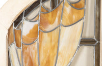 20th century stained glass panel doors. Art Nouveau revival. French antiques.