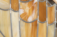 20th century stained glass panel doors. Art Nouveau revival. French antiques.