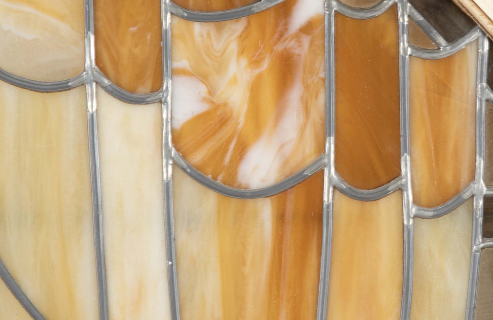 20th century stained glass panel doors. Art Nouveau revival. French antiques.