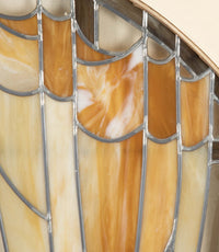 20th century stained glass panel doors. Art Nouveau revival. French antiques.