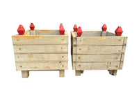 PAIR OF MID-CENTURY FRENCH PAINTED WOODEN PLANTERS