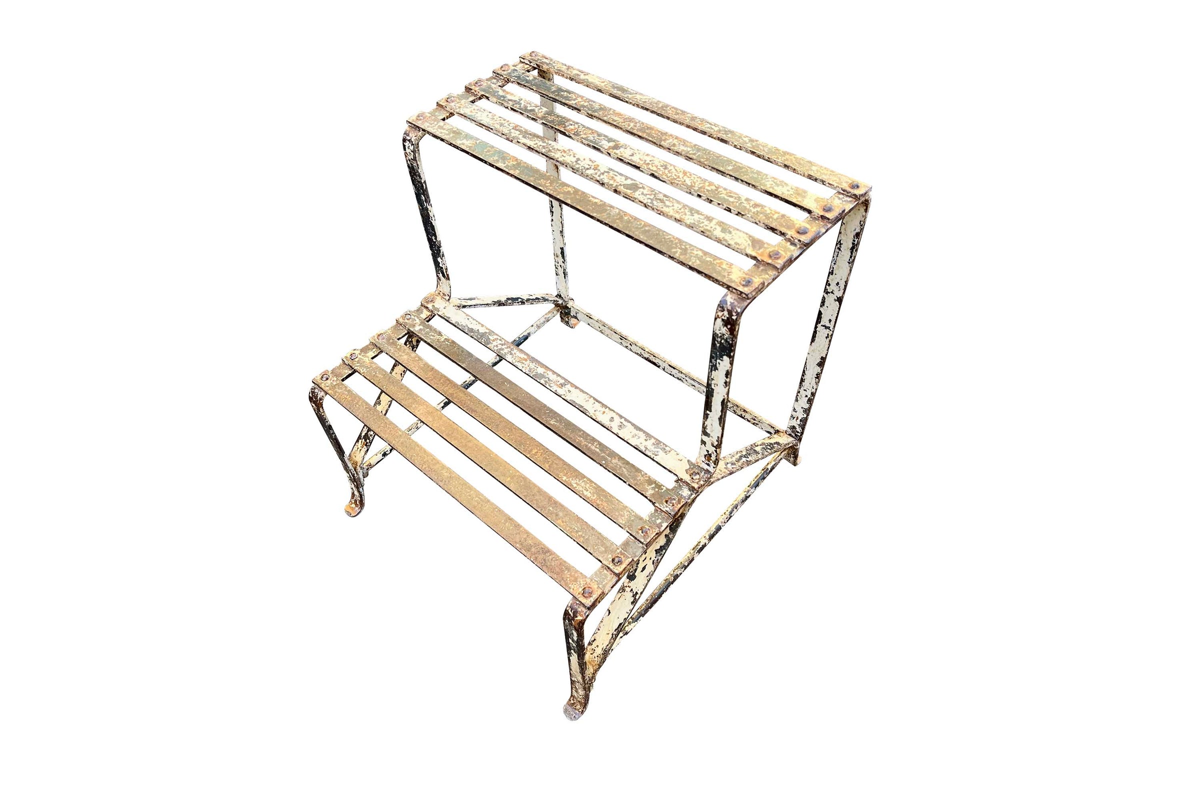 Charming early 20th century French iron stand or garden steps