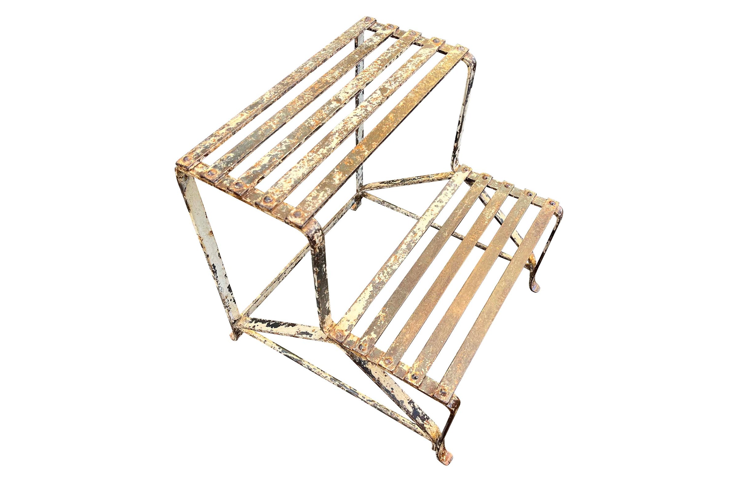 Charming early 20th century French iron stand or garden steps
