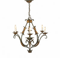 LARGE EARLY 20TH CENTURY FRENCH WROUGHT IRON CHANDELIER