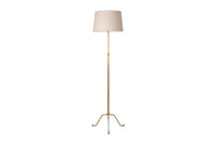 MID-CENTURY FRENCH REEDED BRASS TELESCOPIC FLOOR LAMP