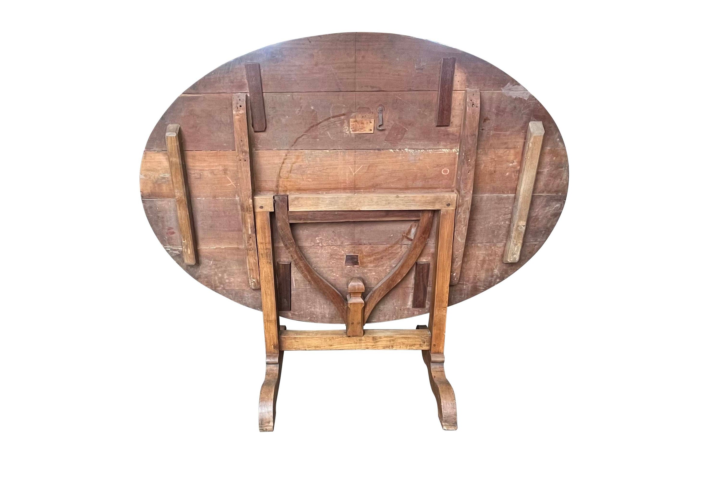 An elegant 19th Century French vigneron table crafted from solid cherry.