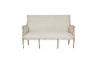 Early 19th century Directoire period French sofa upholstered in antique linen