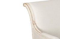 Early 19th century Directoire period French sofa upholstered in antique linen