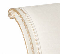 Early 19th century Directoire period French sofa upholstered in antique linen