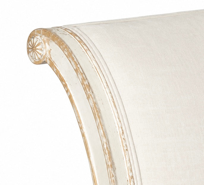 Early 19th century Directoire period French sofa upholstered in antique linen