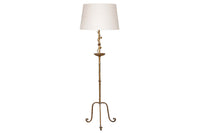 MID-CENTURY SPANISH GILT IRON FLOOR LAMP