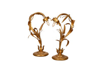 Pair of Mid-20th Century French Gilt Metal Wheat Table Lamps
