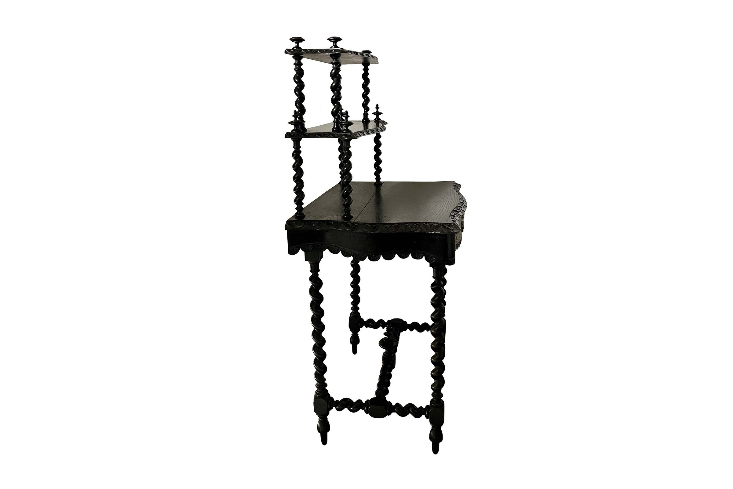 19th Century French Napoleon III Ladies Writing Table with Étagère 