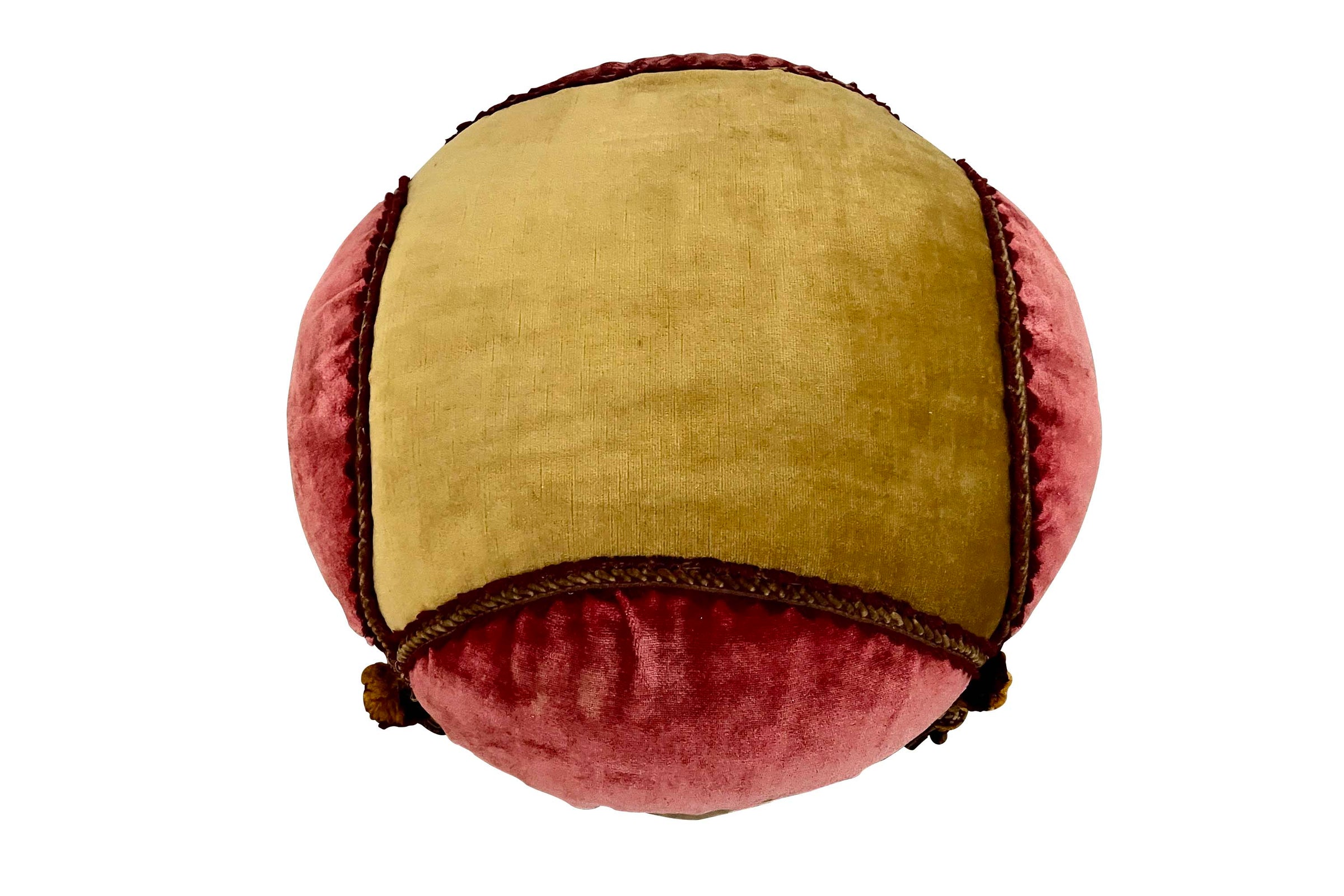 20th Century French Napoleon III Style Velvet Pouffe on Casters