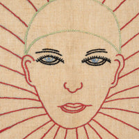 Mid-Century French Pierrot Embroidered Cushion