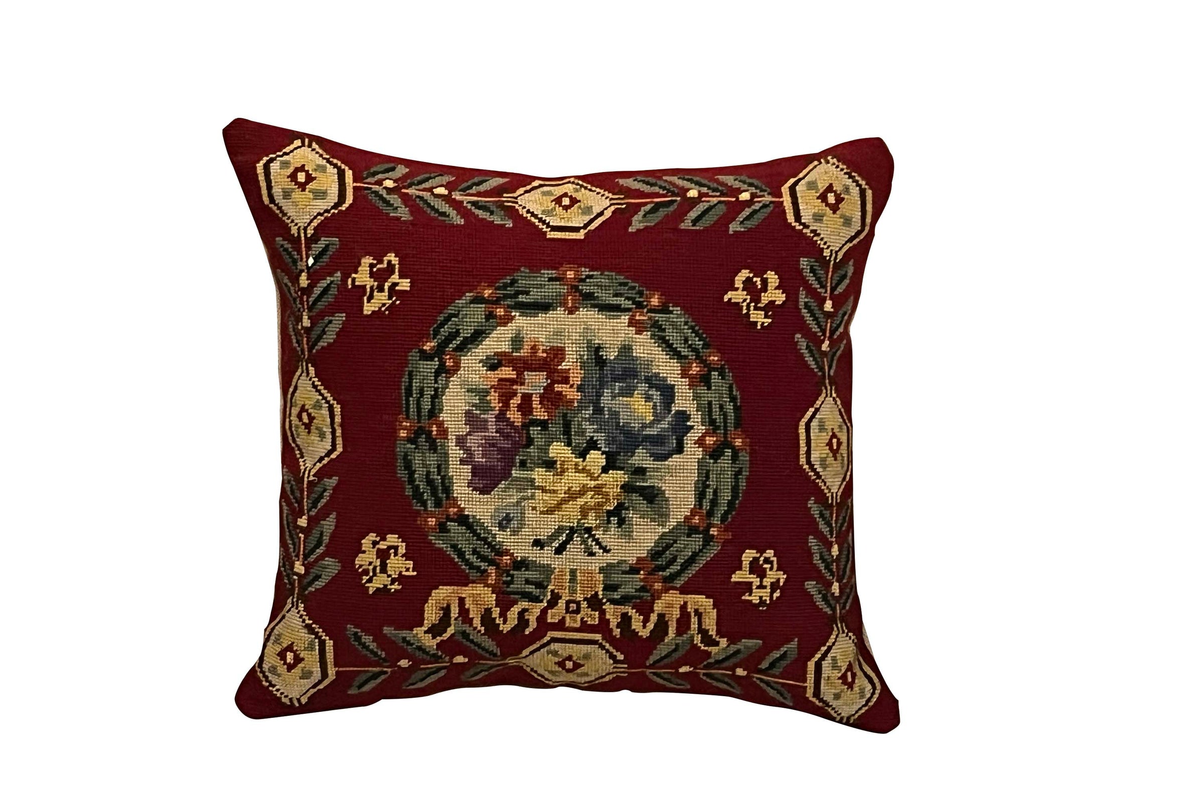 19TH CENTURY FRENCH NEEDLEPOINT CUSHION