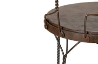 An elegant set of four mid-20th Century French wrought-iron folding chairs of the 'Bouchon de Champagne' type.