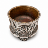 LARGE FRENCH SILVER PLATE BACCHANALIAN BOTTLE COASTER