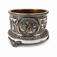 LARGE FRENCH SILVER PLATE BACCHANALIAN BOTTLE COASTER