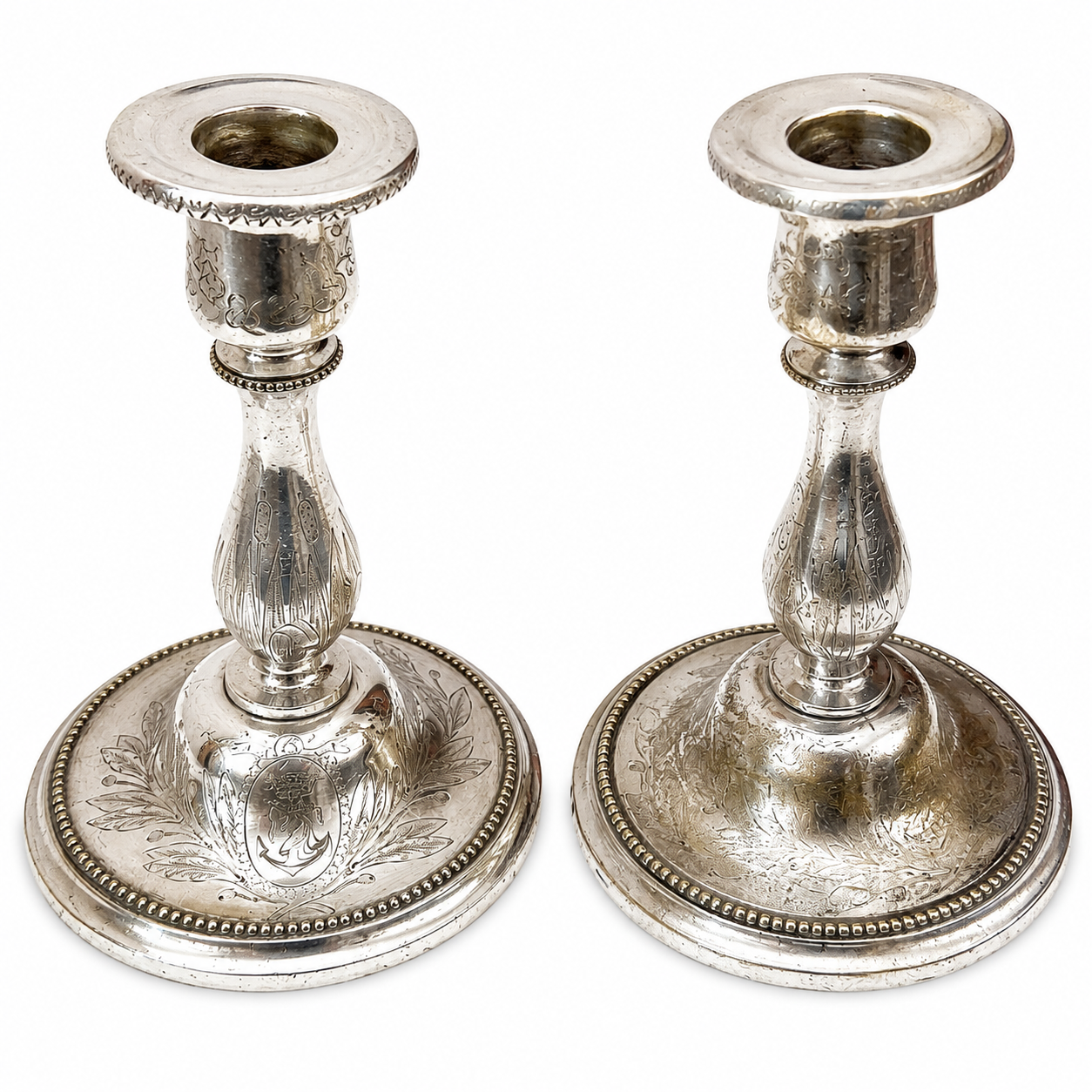 Pair of 19th Century French Christofle Maritime Candlesticks