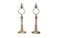 Pair of 20th Century French Empire Revival Silver Plated Table Lamps