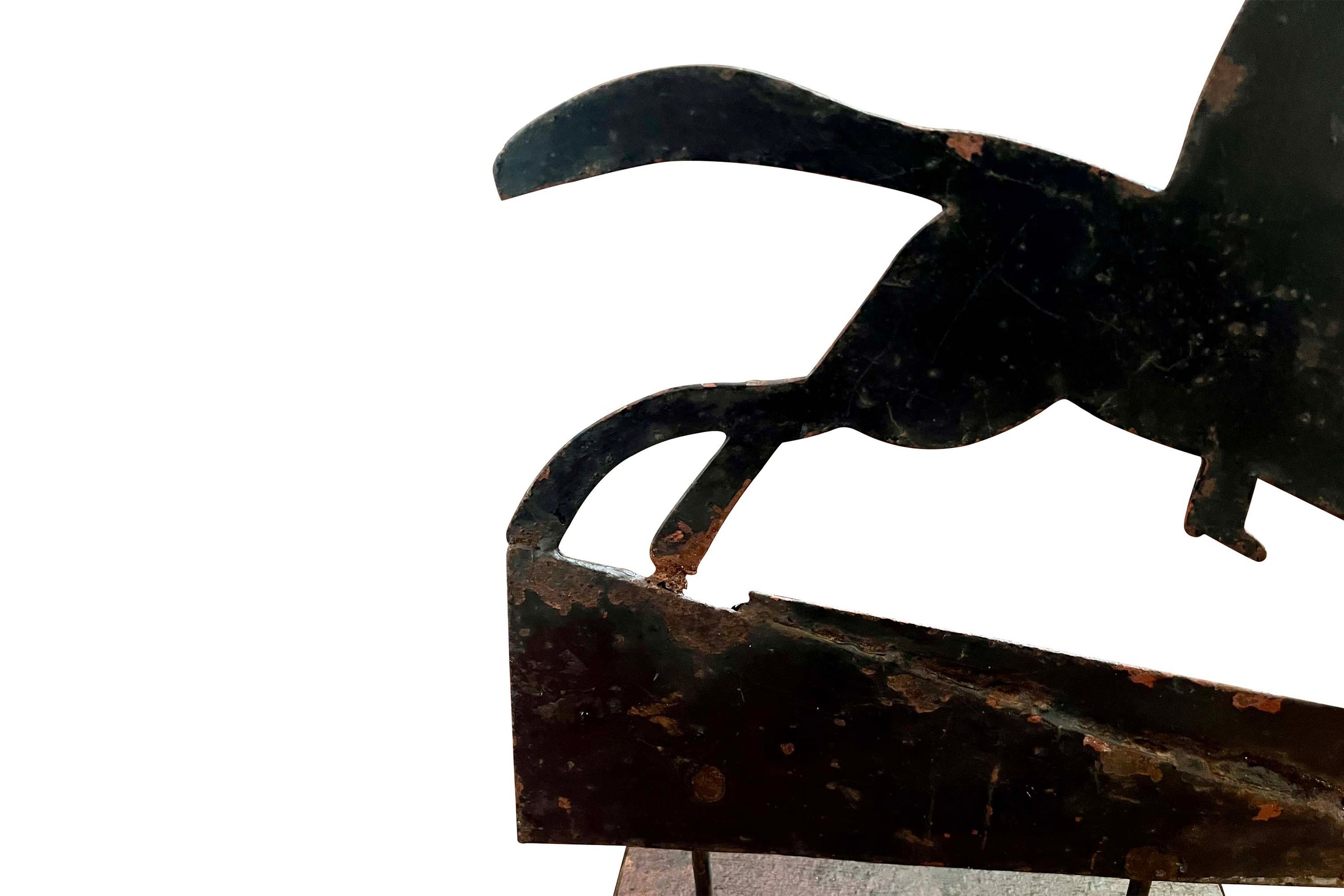 Late 19th or Early 20th Century French Horse & Rider Weather Vane Silhouette