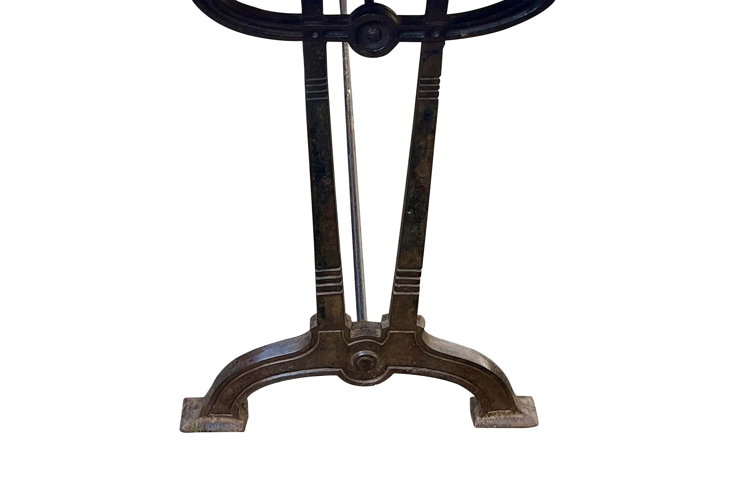 Long French Marble-Topped Table by Charionais & Pannassier Circa 1900 