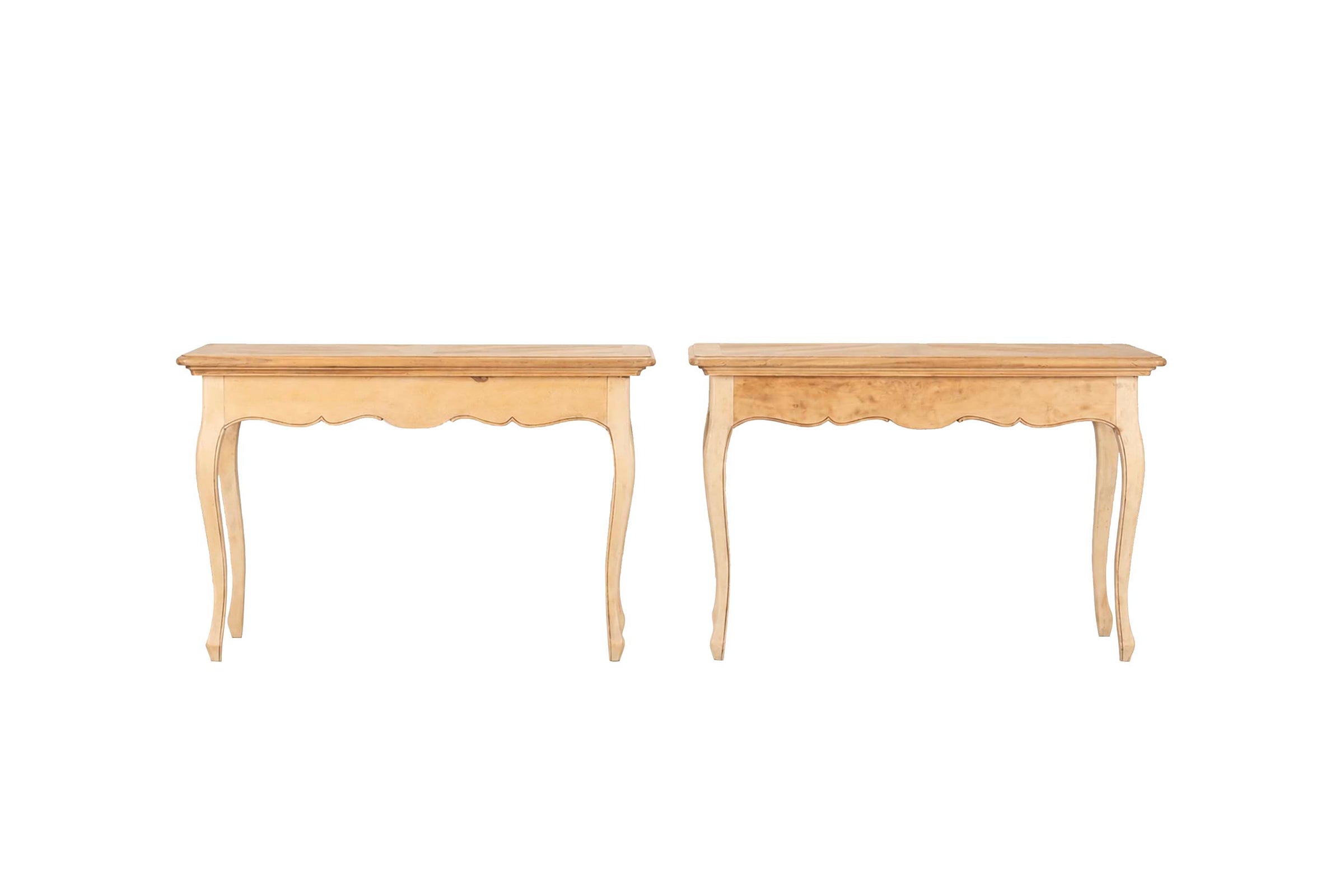 PAIR OF 20TH CENTURY FRENCH SOLID CHERRYWOOD PARQUETRY TABLES