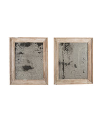 Near Pair of 19th Century French Foxed Pine Framed Mirrors